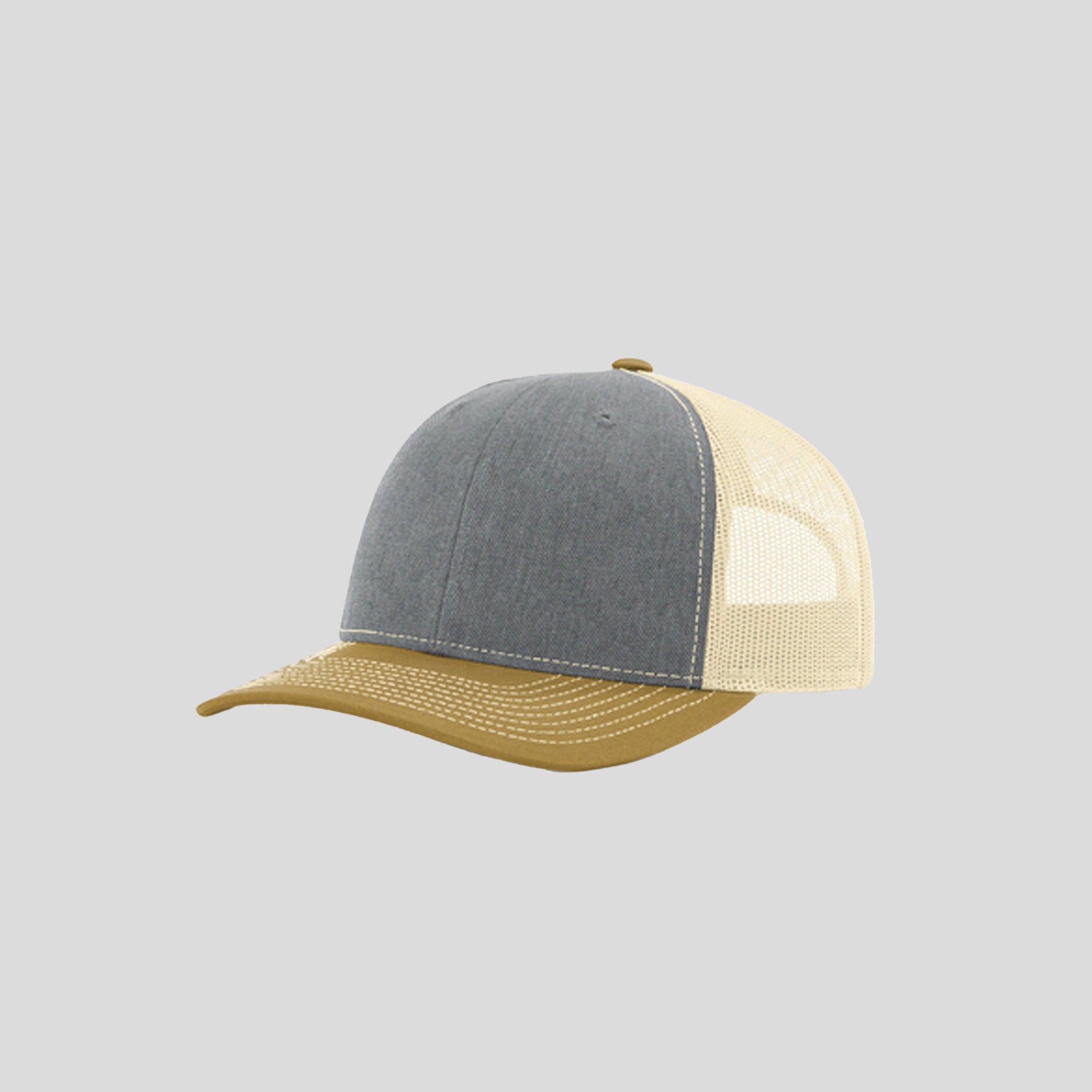 Richardson Trucker Cap | Heather Grey/Birch/Amber Gold