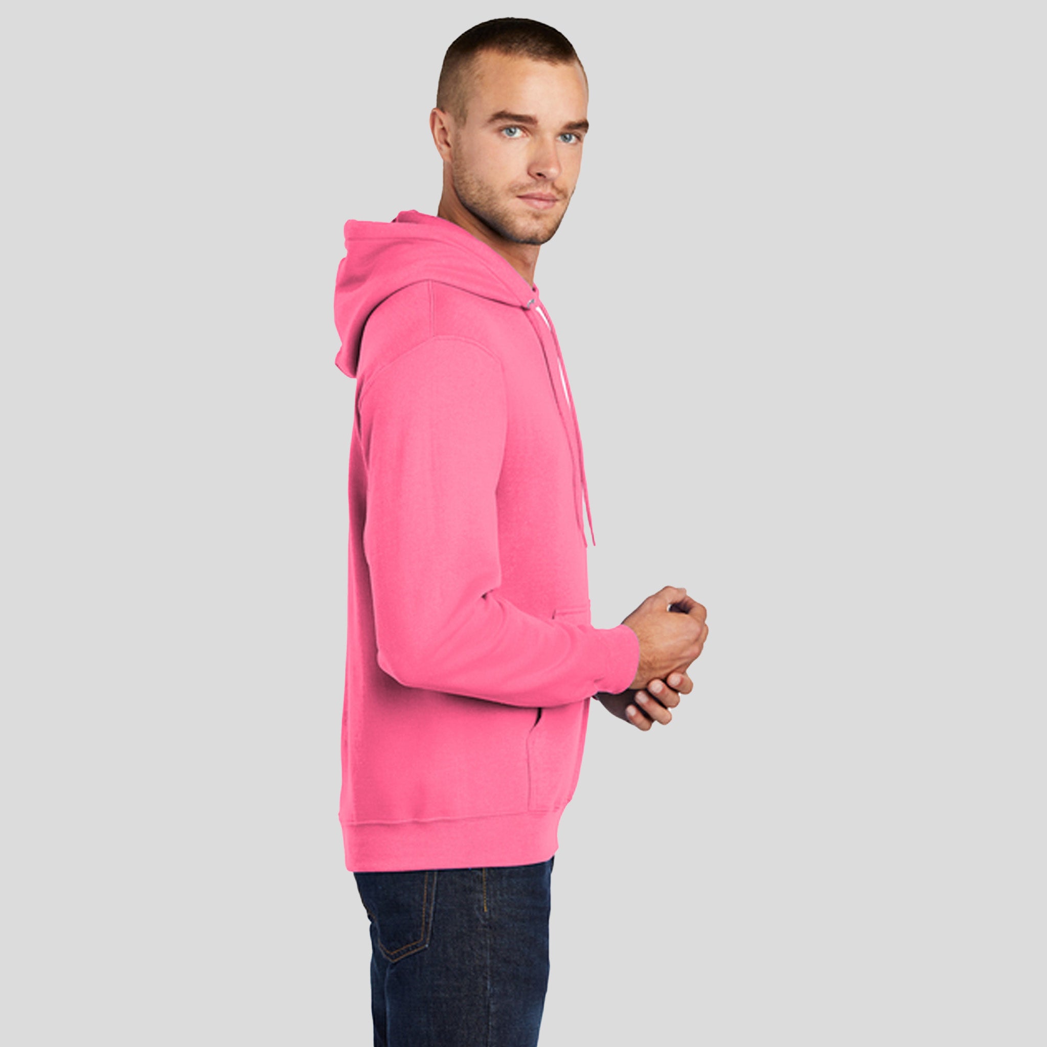 Core Fleece Pullover Hooded Sweatshirt | Neon Pink