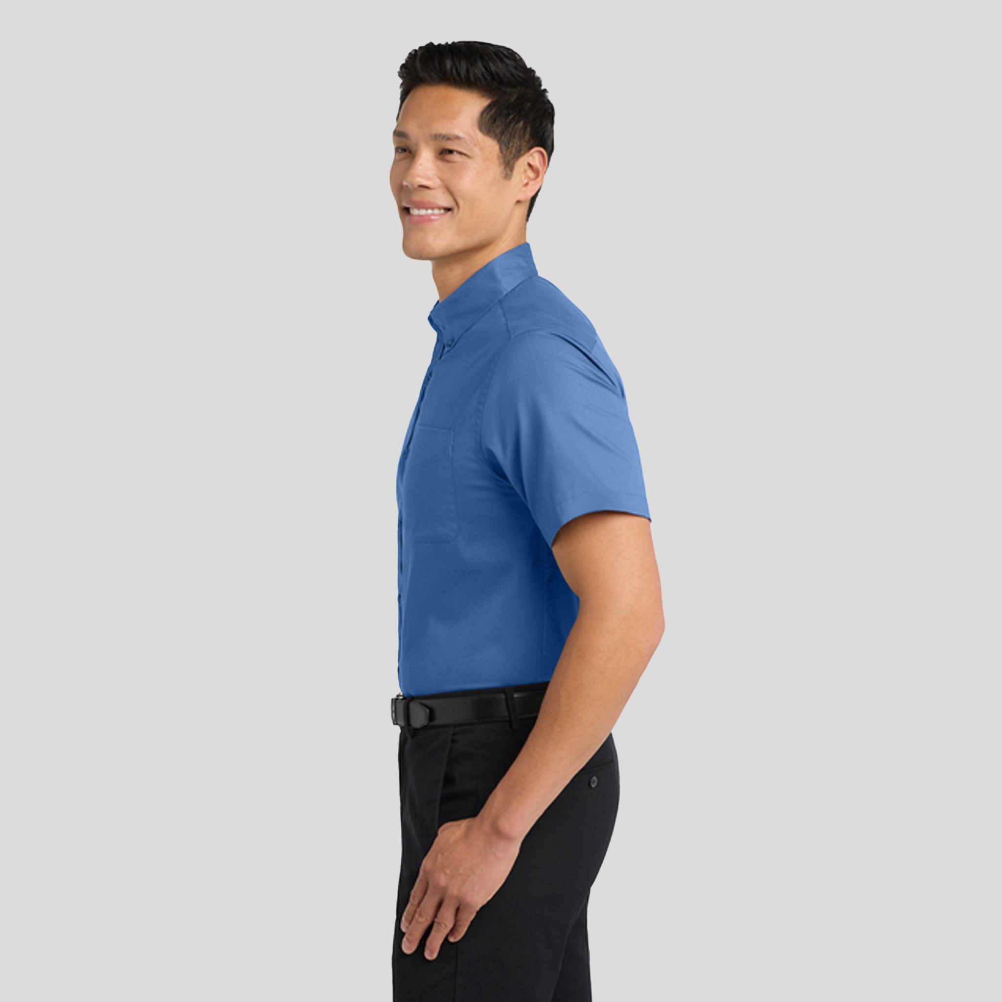Short Sleeve Easy Care Shirt | Ultramarine Blue