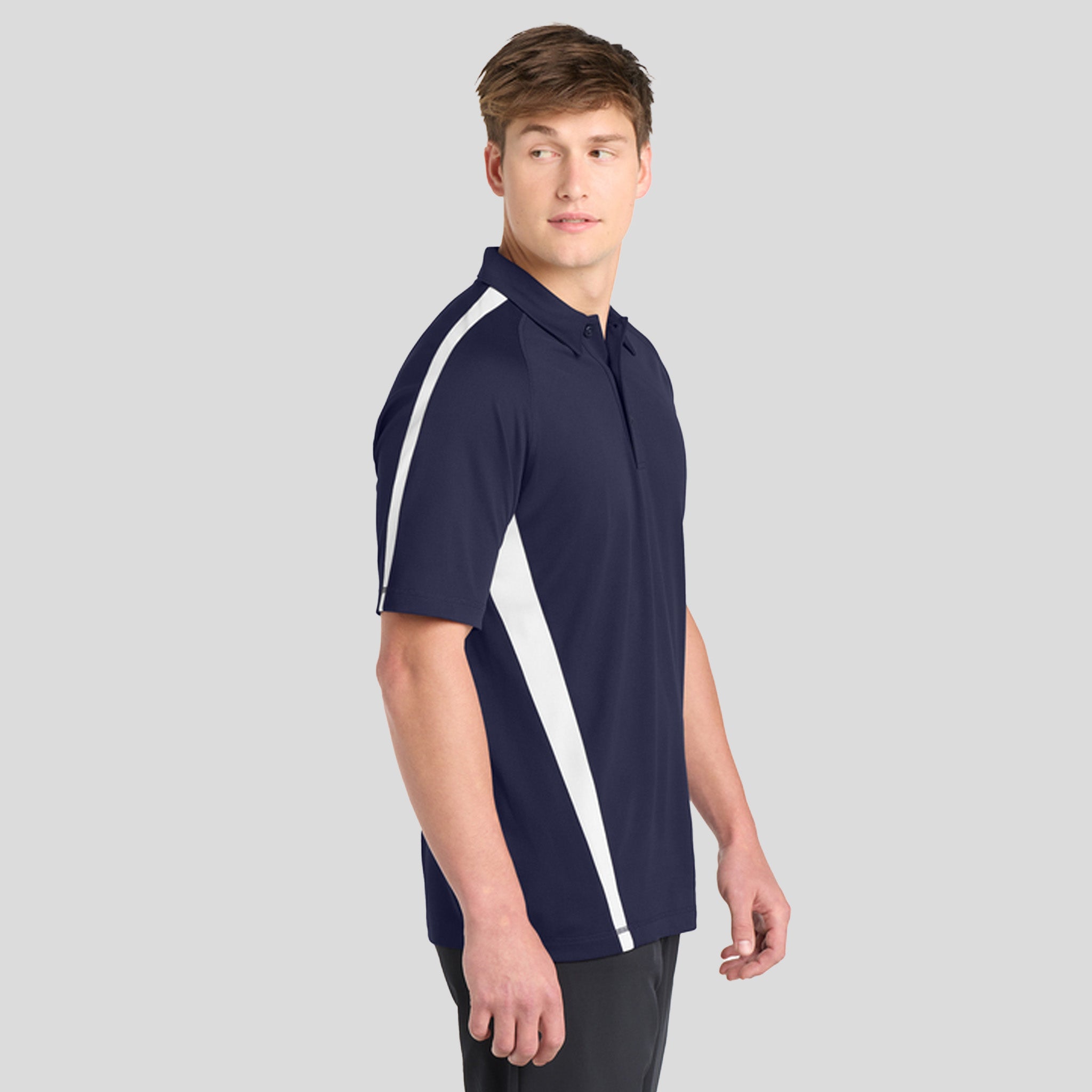 PosiCharge® Micro-Mesh Colorblock Polo | Navy/White