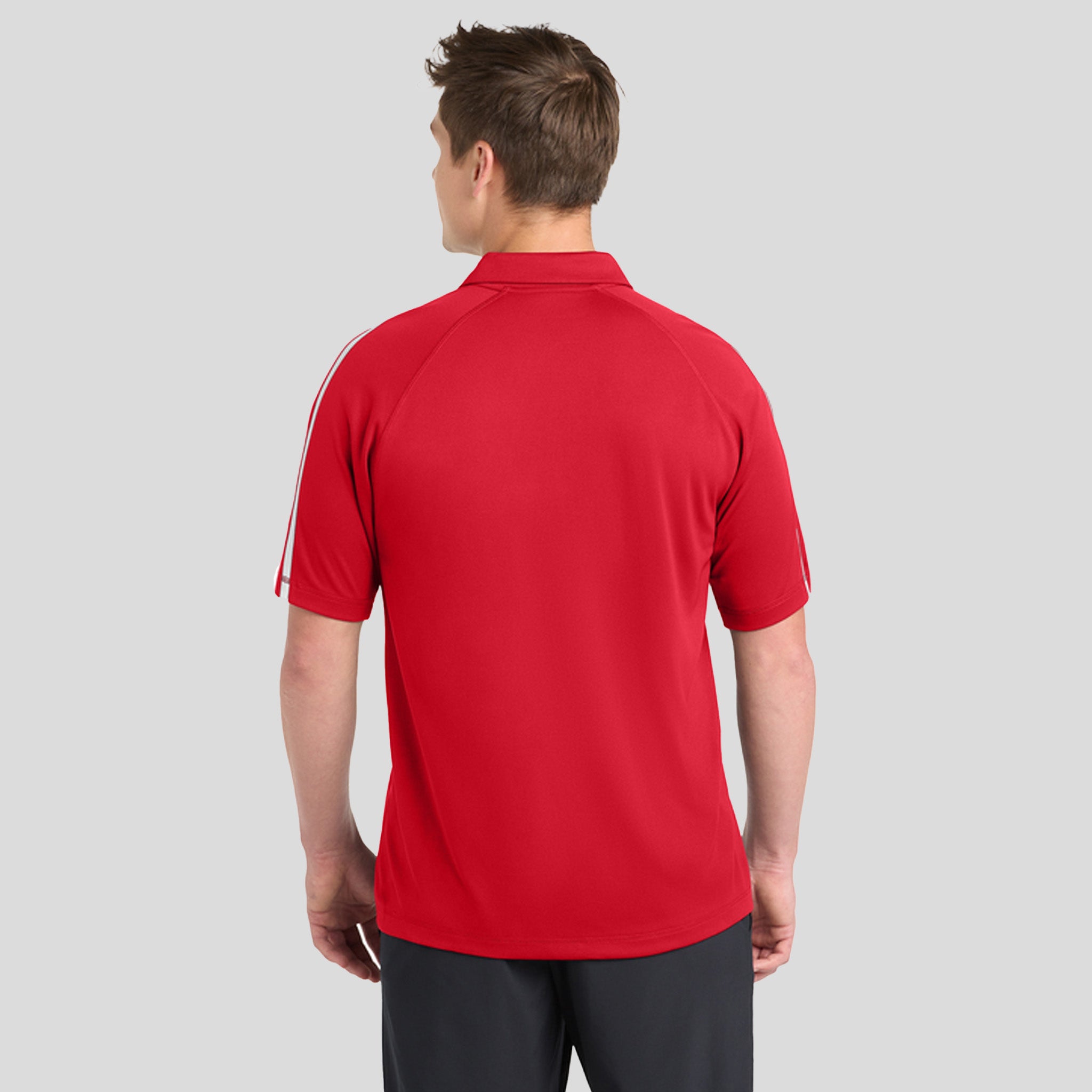 PosiCharge® Micro-Mesh Colorblock Polo | Red/White
