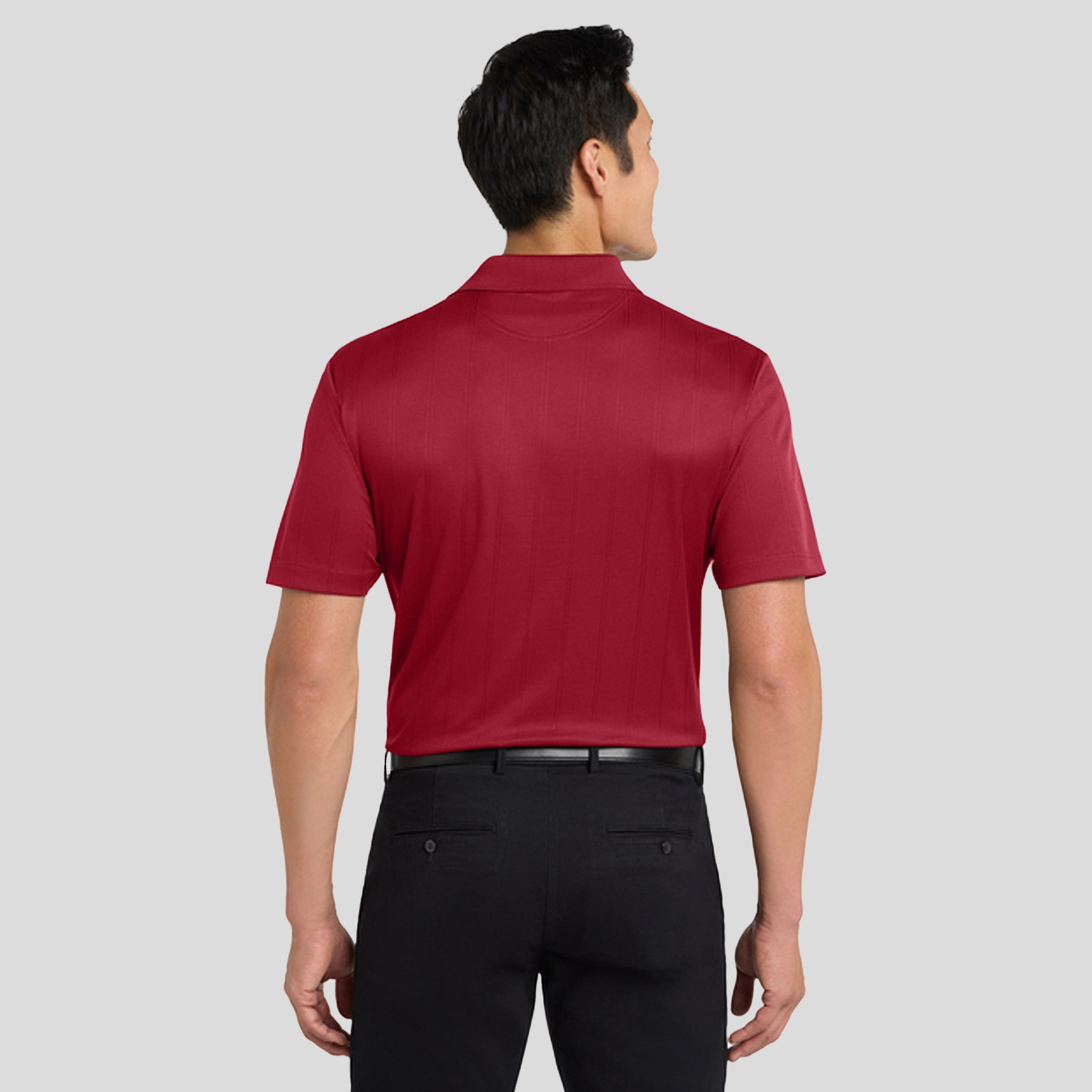 Performance Fine Jacquard Polo | Rich Red